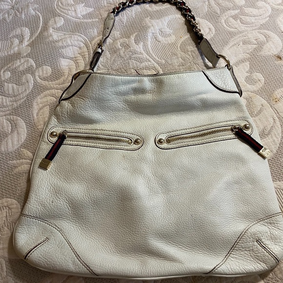 GUCCI CAPRI WHITE HOBO LEATHER BAG - Picture 1 of 8